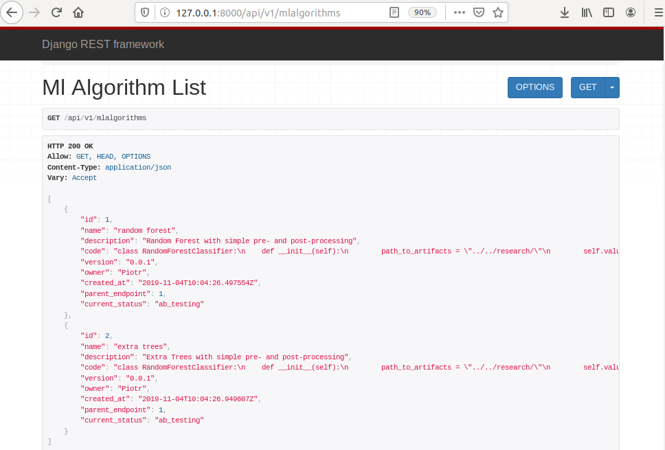 ML algorithms with updates statuses